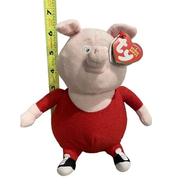 Ty Beanie Babies Gunter Pig Sing Movie 7" Tall Universal Studios New With Tags - Picture 2 of 8